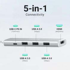 Ugreen Revodok 5u1 Hub adapter, USB-C, bel