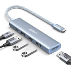 Ugreen Revodok 5u1 Hub adapter, USB-C, plavi