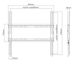 Manhattan zidni nosač za TV, 81 - 177 cm, fiksni, crni (462396)