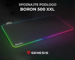 Genesis Boron 500 XXL podloga za miša, 800x400 mm, RGB LED, protuklizna, prošiveni rubovi