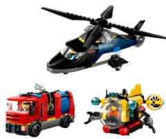 LEGO City 60462 Remix: Helikopter, vatrogasni kamion i podmornica