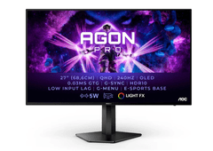 AOC Agon Pro AG276QZD gaming monitor, 67,3 cm, QHD, OLED, crni