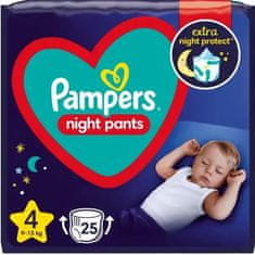 Pampers Night Pants hlače pelene, veličina 4, 25 pelena, 9-15 kg