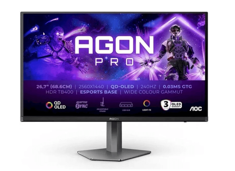 AOC Agon Pro AG276QZD2 gaming monitor, 68,6 cm, QHD, QD-OLED