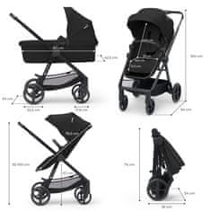 Kinderkraft kolica NEWLY 4IN1 MINK PRO 2025 CLASSIC BLACK