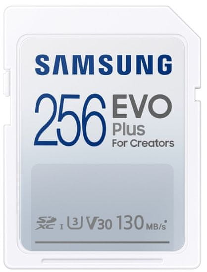 Samsung SDXC memorijska kartica, 256 GB EVO Plus, U3, V30, UHS-I