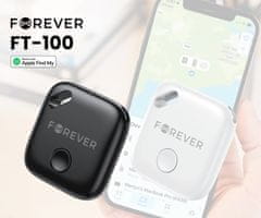 Forever FT-100 Smart Tracker, Apple Find My, BT5.2, zvučnik, crni