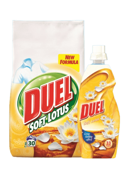 Duel Soft Lotus prašak, 2,7 kg + Soft Lotus omekšivač, 800 ml