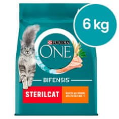 Purina ONE One hrana za odrasle mačke Sterilcat, piletina s pšenicom, 6 kg