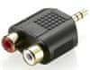 Adapter audio 3,5 mm Stereo Jack na 2x RCA M/F/F (14.101)