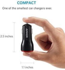 Anker PowrDrive 2 auto punjač, ​​24 W, 2 priključka, crna