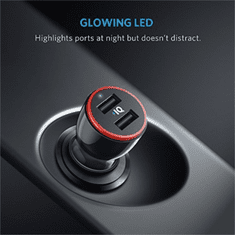 Anker PowrDrive 2 auto punjač, ​​24 W, 2 priključka, crna