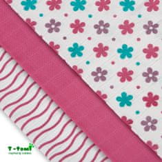 T-tomi set od 3 tekstilne pelene, roze