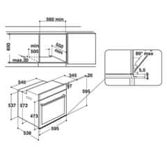 Whirlpool AKZ9 6230 NB ugradbena pećnica na topli zrak