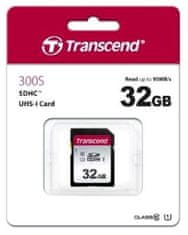 Transcend SDHC memorijska kartica 300S, 32 GB, 95/45 MB/s, C10, UHS-I U3, V30