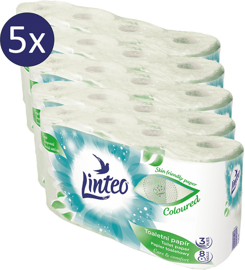 LINTEO toaletni papir, 3-slojni, zeleni, 5 x 8 rola