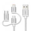 Ugreen USB 2.0 na Micro USB+Lightning+Type C (3 u 1) podatkovni kabel pleteni, 1,5m