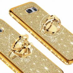 Maska Ring za Samsung Galaxy S10e G970, silikonska, zlatna sa šljokicama