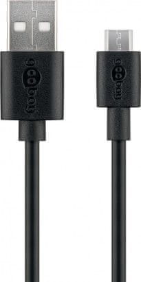 Goobay micro USB kabel za punjenje i sinkronizaciju, 0,5m, crni