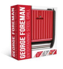George Foreman 25030-56 Steel Compact Grill Red kontaktni roštilj, crveni