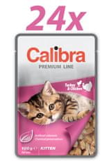 Calibra Kitten, mokra hrana za mačke, puretina & piletina, 24 x 100 g