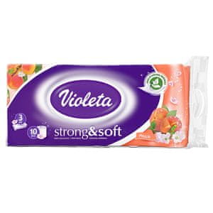 Violeta Strong & Soft toaletni papir, Breskva, 3-slojni, 10/1