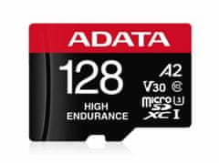 AData High Endurance MicroSDHC memorijska kartica, 128GB, UHS 3, V30, A2 + SD adapter