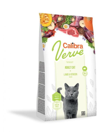 Calibra Verve Adult 8 + suha hrana za mačke, s janjetinom i divljači, bez žitarica, 3,5 kg