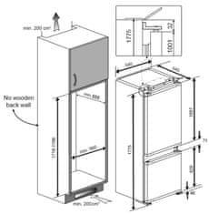 Beko BCHA275E4SN ugradbeni kombinirani hladnja