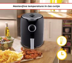 Cuisinier Deluxe friteza na vrući zrak, 2 L, rešetka, sat, LED indikator