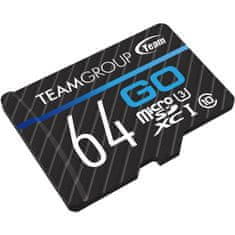 TeamGroup Go microSDXC memorijska kartica, 64 GB, U3 + SD adapter