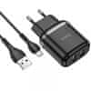 N4 pametni kućni punjač s Micro USB kabelom za punjenje, crne boje