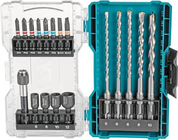 Coffret embouts et forets SDS-PLUS (18 pcs) - MAKITA E-07026