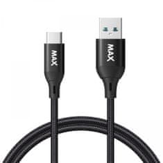 MAX USB 3.0 - USB-C kabel, 2 m, pleteni, crni (UCC2B)