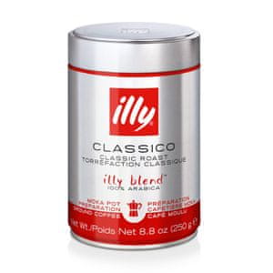 Illy kava Moka - crvena, mljevena, kofeinska, 250 g