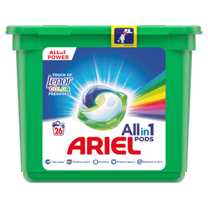 Ariel kapsule za pranje rublja All-in-1 Touch of Lenor Color Freshness, 26 kapsula