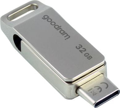 Goodram ODA3 USB stick, 32 GB, USB 3.2–tip C, srebrni