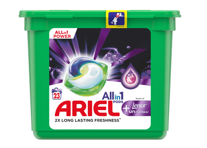 Ariel kapsule za pranje rublja All-in-1 Lenor Unstoppables, 23 kapsule