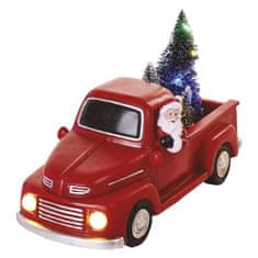 EMOS LED dekoracija Djed Božićnjak u autu s božićnim drvcima, 10 cm, 3x AA, unutarnji, višebojni