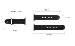 FIXED Set remena za pametni sat Apple Watch, silikonski, 42/44/45 mm, tamno siva (FIXSST-434-DRGR))