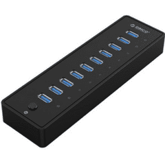 P10-U3 USB hub s 10 ulaza, USB 3.0, vanjsko napajanje, crno (P10-U3-V1-EU-BK-BP)