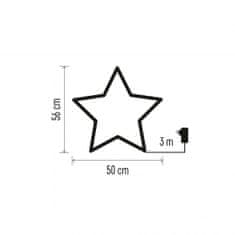 EMOS LED božićna zvijezda metalna, 56 cm, vanjska / unutarnja, topla bijela