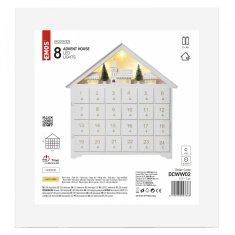 EMOS LED adventski kalendar , 33x35 cm, 2x AA, unutarnji, toplo bijela B