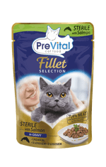 PreVital hrana za sterilizirane mačke, losos u umaku, 28 x 85 g