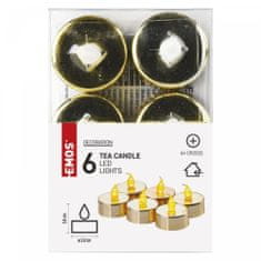 EMOS LED dekoracija - 6x čajna svjetiljka, zlatna, 6x CR2032, unutarnja, vintage