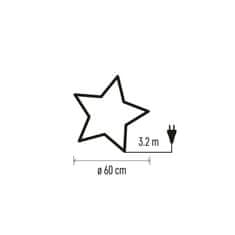 EMOS Viseća papirnata zvijezda sa srebrnim šljokicama u sredini, za interijere, 60 cm, bijela