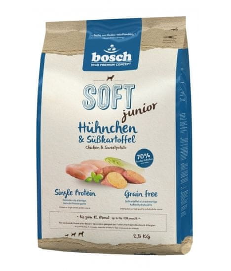 Bosch Soft Junior hrana za pse, bez žitarica, piletina i krumpir, 2,5 kg