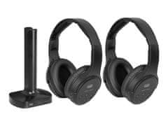 Trevi FRS 1580 bežične TV Hi-Fi slušalice, 2x slušalice i stanica za punjenje, baterija, do 30m (TRE-SLU-FRS1580)