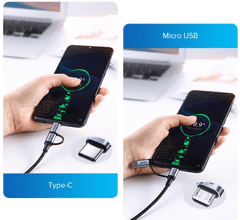 Ugreen kabel USB-A na Micro USB i USB-C, pleten, 1 m (30875)