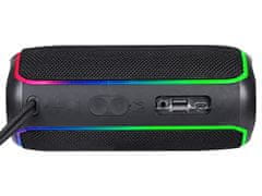 Trevi XR Jump 8A30 zvučnik, 20W RMS, Bluetooth, RGB LED osvjetljenje, IPX6 vodootpornost, funkcija TWS, punjiva baterija, microSD, USB, AUX, mikrofon, USB-C, crni